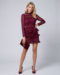 Bordeaux Bordo Güpür Mini Elbise